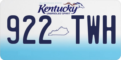 KY license plate 922TWH