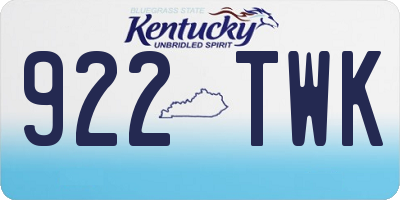 KY license plate 922TWK