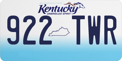 KY license plate 922TWR