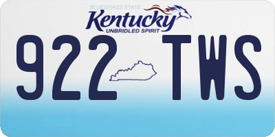 KY license plate 922TWS