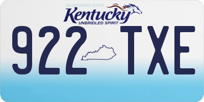KY license plate 922TXE