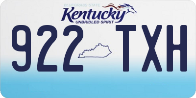 KY license plate 922TXH