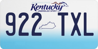 KY license plate 922TXL
