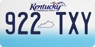 KY license plate 922TXY