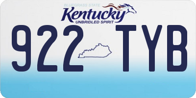 KY license plate 922TYB