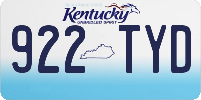 KY license plate 922TYD