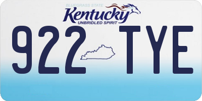 KY license plate 922TYE