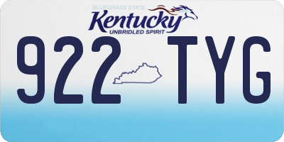 KY license plate 922TYG