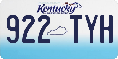 KY license plate 922TYH