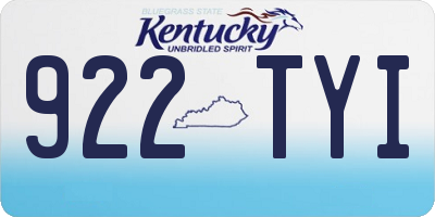 KY license plate 922TYI