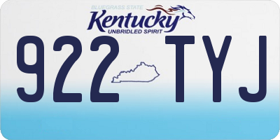 KY license plate 922TYJ