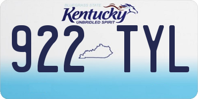 KY license plate 922TYL