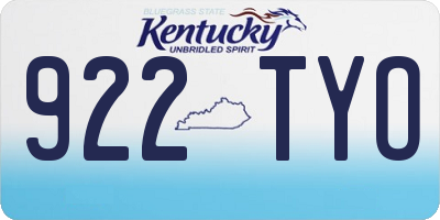 KY license plate 922TYO