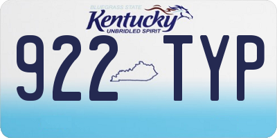 KY license plate 922TYP