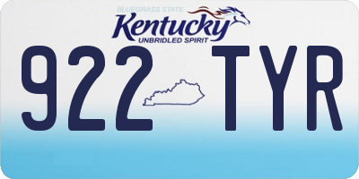 KY license plate 922TYR