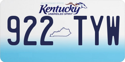 KY license plate 922TYW