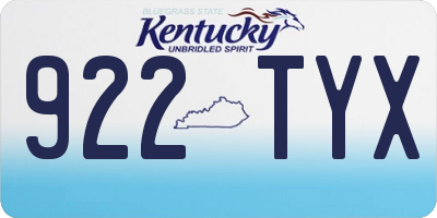 KY license plate 922TYX