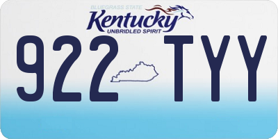 KY license plate 922TYY