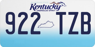KY license plate 922TZB