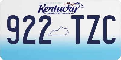 KY license plate 922TZC