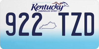 KY license plate 922TZD