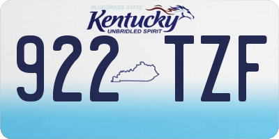 KY license plate 922TZF