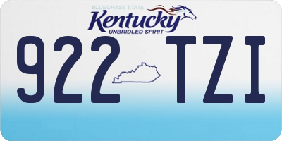 KY license plate 922TZI