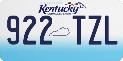 KY license plate 922TZL