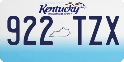 KY license plate 922TZX
