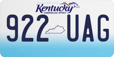 KY license plate 922UAG