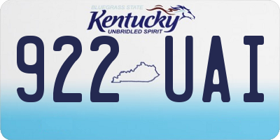 KY license plate 922UAI