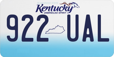 KY license plate 922UAL