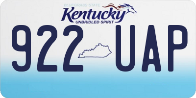 KY license plate 922UAP