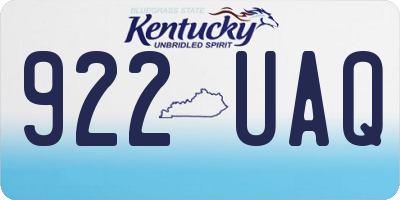 KY license plate 922UAQ
