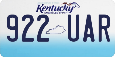 KY license plate 922UAR