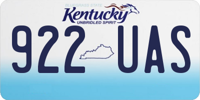 KY license plate 922UAS