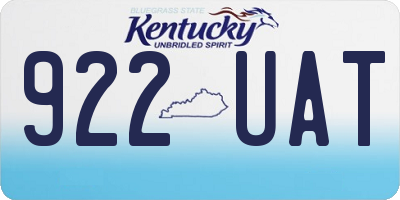 KY license plate 922UAT