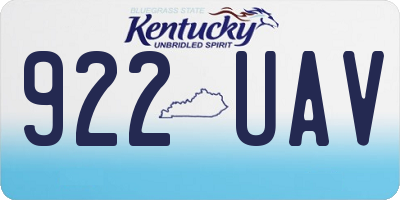 KY license plate 922UAV