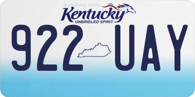 KY license plate 922UAY