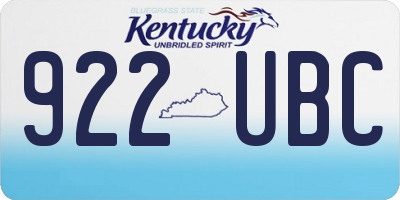 KY license plate 922UBC
