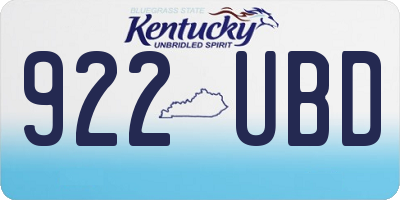 KY license plate 922UBD