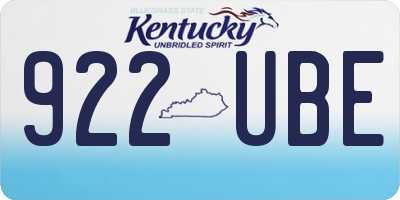 KY license plate 922UBE
