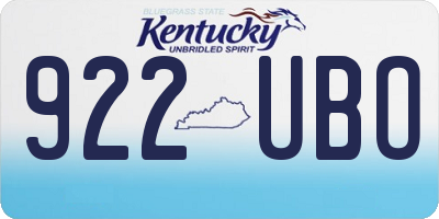 KY license plate 922UBO