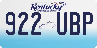 KY license plate 922UBP
