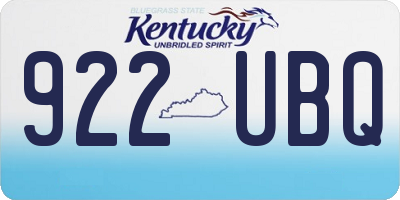 KY license plate 922UBQ
