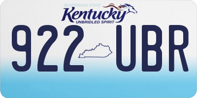 KY license plate 922UBR