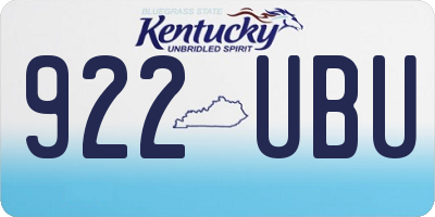 KY license plate 922UBU