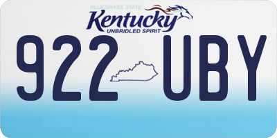 KY license plate 922UBY
