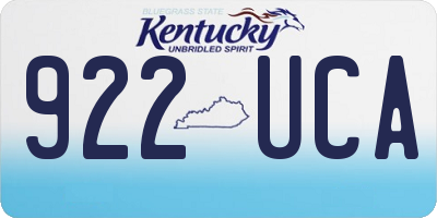 KY license plate 922UCA