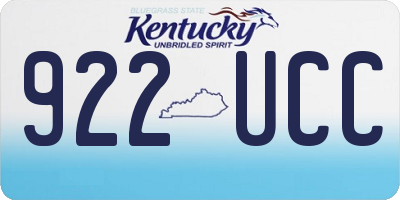 KY license plate 922UCC